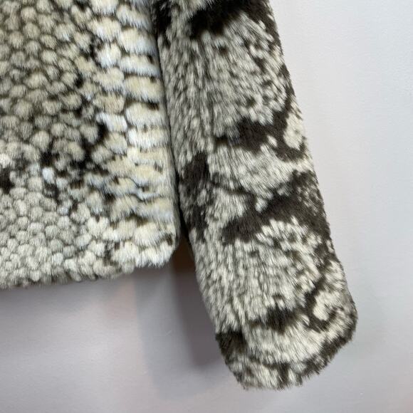 BB Dakota Snake Python Mobwife Faux Fur Vegan Short Jacket Coat Taupe Womens XL - Picture 4 of 14